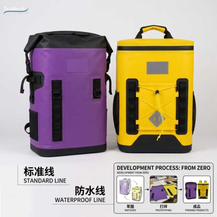 OEM waterproof and standard cooler backpacks in one brand color as a tiered range